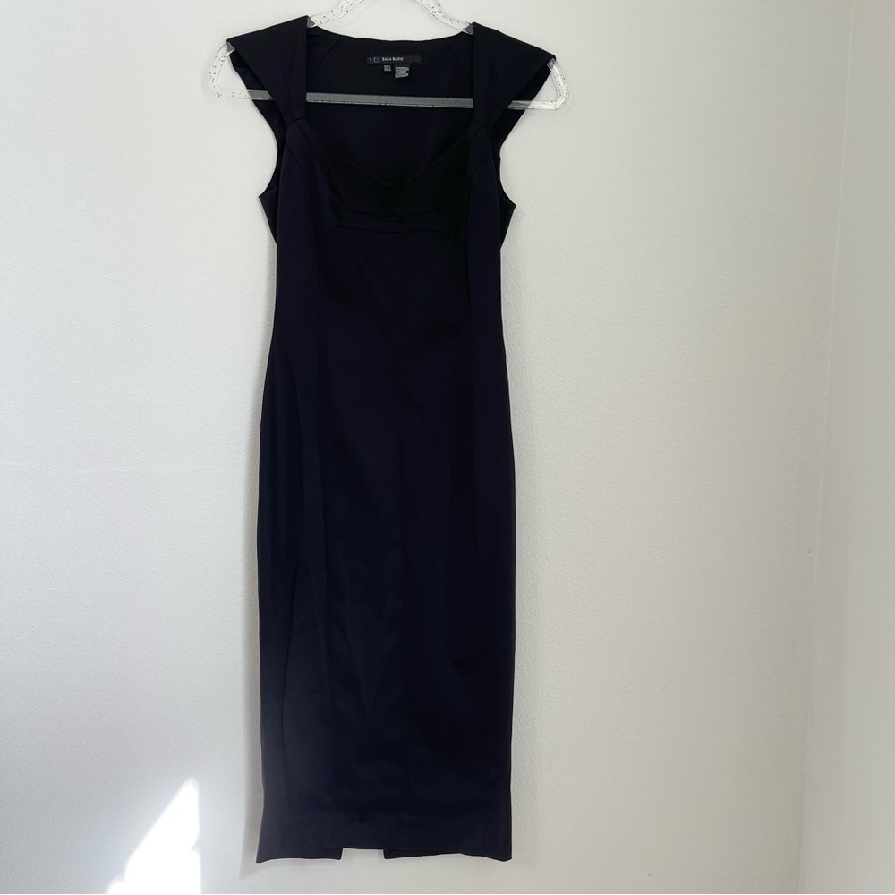 Zara Sleeveless Casual Career wear Black Dress With Bow. Size S